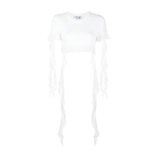 Blumarine T-shirt med volanger White, Dam