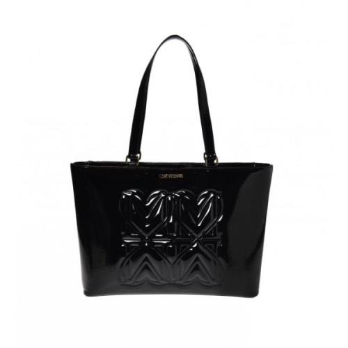 Love Moschino Axelväska i svart PU Vernice Black, Dam