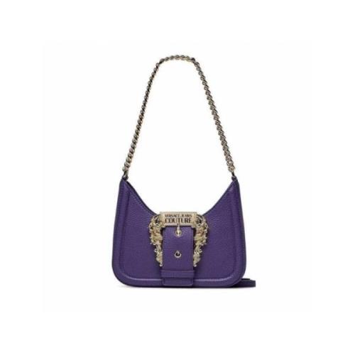 Versace Jeans Couture Lila Axelväska med Justerbar Rem Purple, Dam