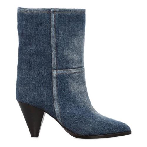 Isabel Marant Denim Stövlar med Konisk Klack Blue, Dam