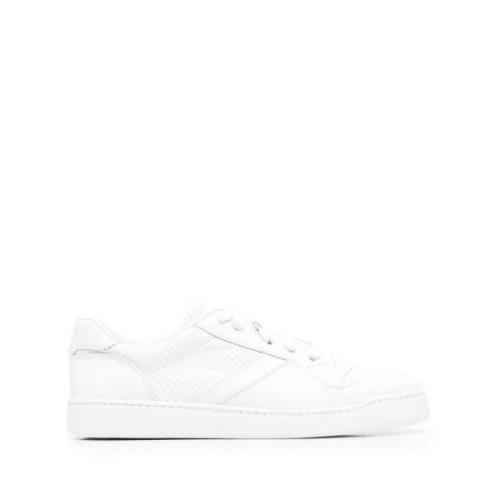 Doucal's Premium Läder Låga Sneakers för Män White, Herr