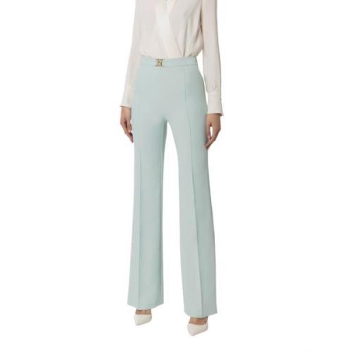 Elisabetta Franchi Palazzo Byxor i Aqua - Celeste Blue, Dam