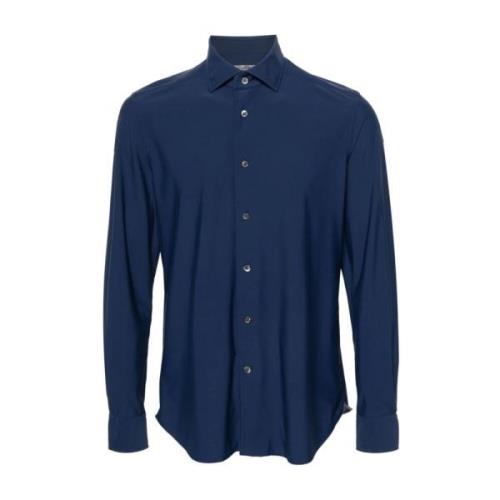 Corneliani Stretchskjorta - 73% Polyamid, 27% Elastan Blue, Herr