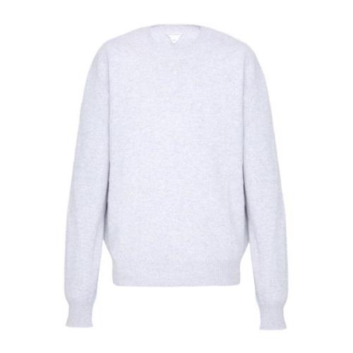 Bottega Veneta Gråa Sweaters med Intrecciato Läder Patches Gray, Herr