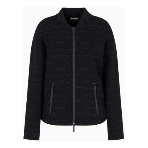 Emporio Armani Svarta Sweaters med Vattentät Dragkedja Black, Dam