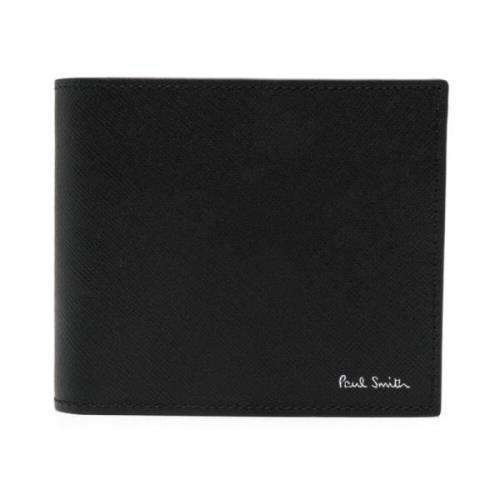 Paul Smith Svart Läderplånbok med Logotryck Black, Herr