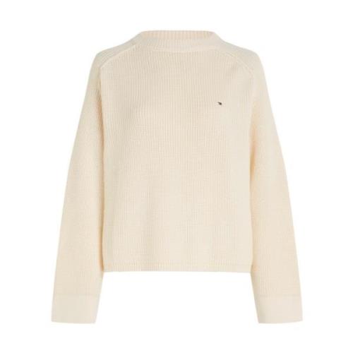 Tommy Hilfiger Ivory Bomullströjor för Kvinnor Beige, Dam