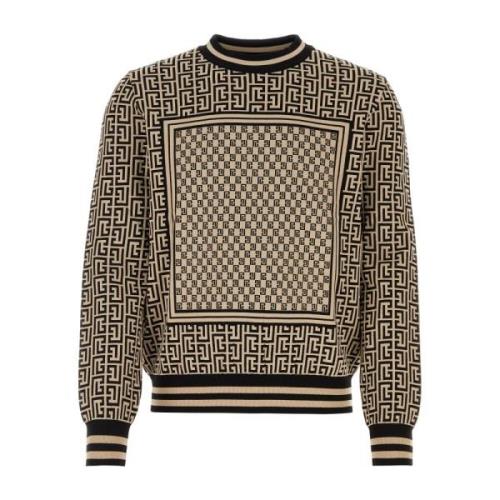 Balmain Mini Monogram Sweater Multicolor, Herr