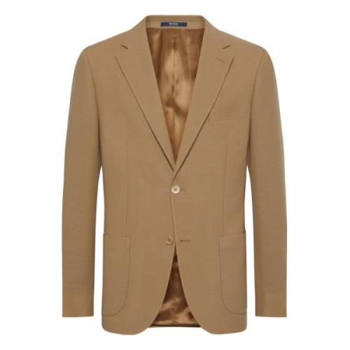 Boggi Milano Jacka I Ren Ull Crepe Beige, Herr