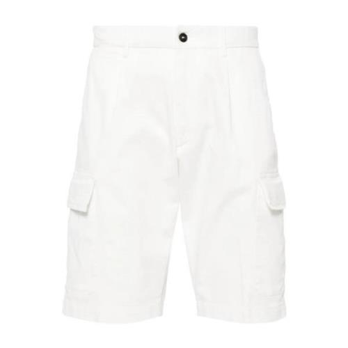 Corneliani Cargo Shorts med Blandad Bomull White, Herr