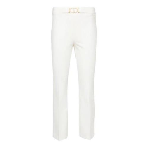 Twinset Flare Snöbyxor med Oval T Spänne White, Dam