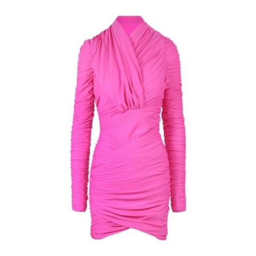 AZ Factory Rosa Draperad Miniklänning - Elegant och Stilfull Pink, Dam