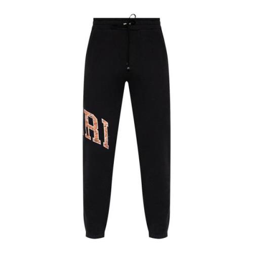 Amiri Bomull Ribbad Dragsko Sweatpants Black, Herr