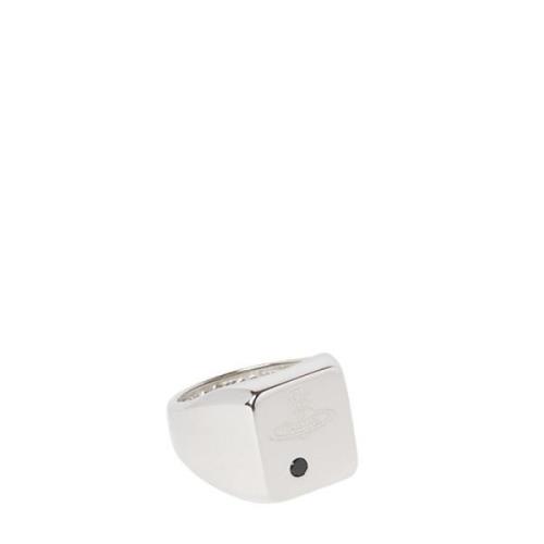 Vivienne Westwood Carlo Signet Ring med Orb Motiv och Kristallutsmyckn...