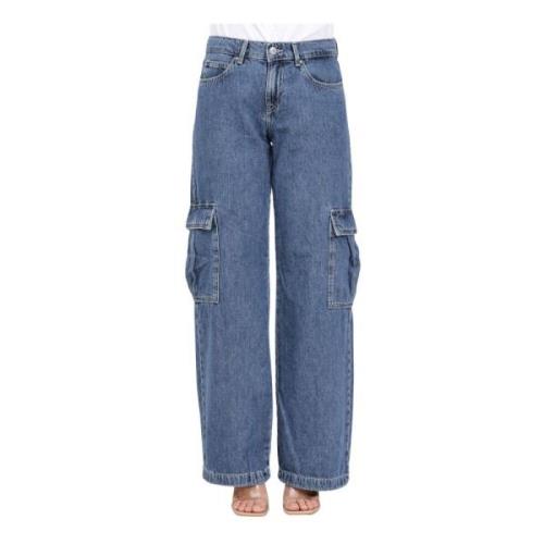 Only Cargo Stil Utsvängda Jeans Blue, Dam