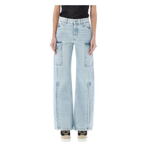 Stella McCartney Ljus Vintageblå Cargo Jeans Blue, Dam