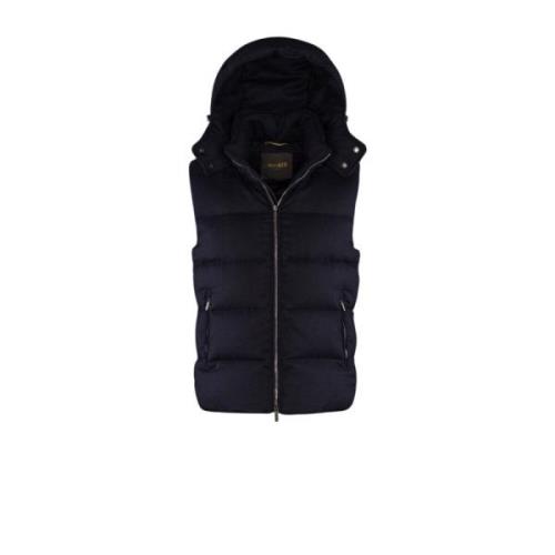 Moorer Quiltad Cashmere Gilet med Gässdunfyllning Blue, Herr