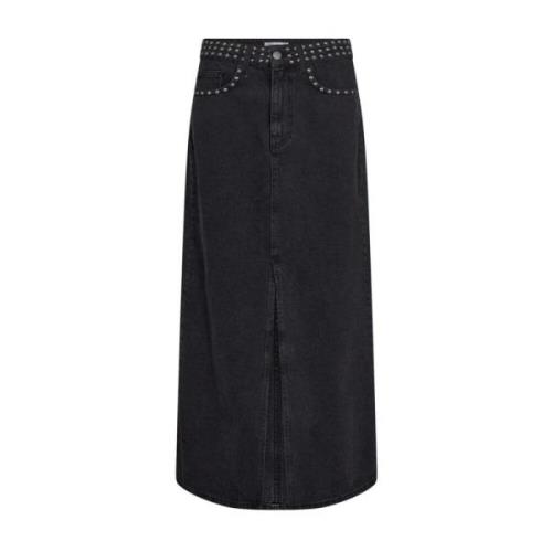 Co'Couture Stone Washed Denim Kjol Black, Dam