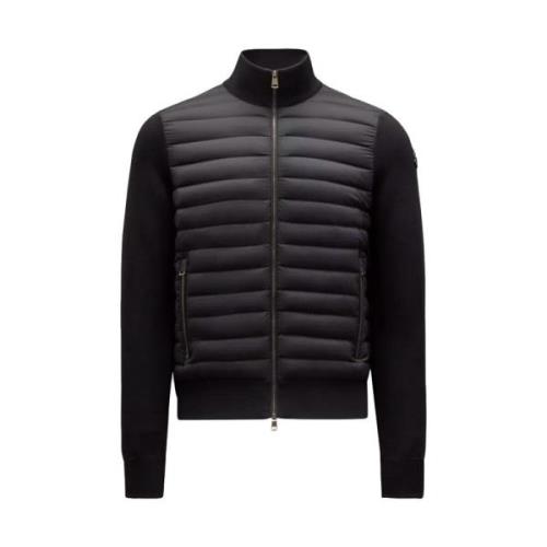 Moncler Quiltad Dun Cardigan Black, Herr