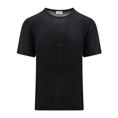 Saint Laurent Logot-shirt för Män Black, Herr