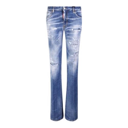 Dsquared2 Flare jeans med rivet detalj Blue, Dam