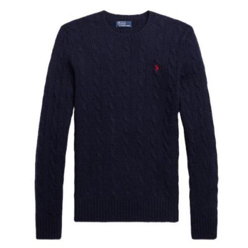 Polo Ralph Lauren Cashmere tröja med flätmönster Blue, Dam