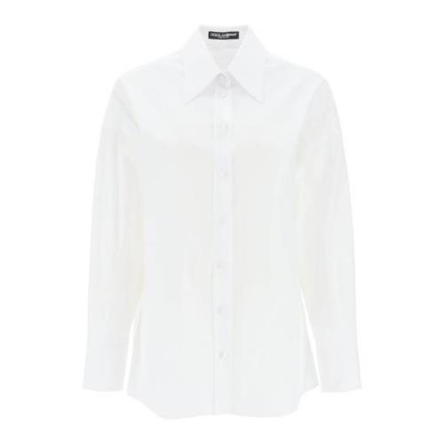 Dolce & Gabbana Maxi Skjorta med Satinknappar White, Dam