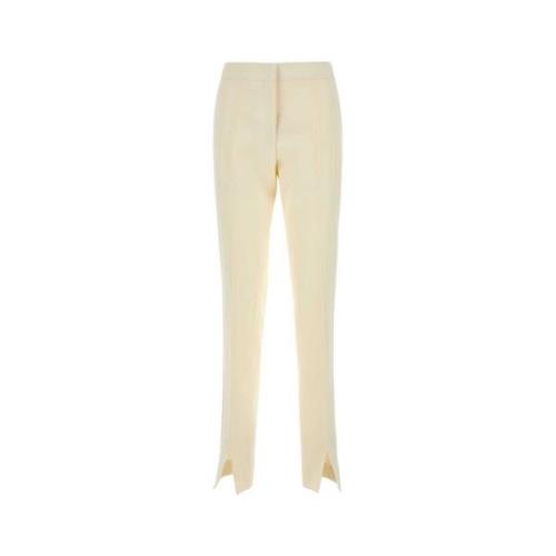 Jil Sander Ivory Viskosblandade Slim-Fit Byxor White, Dam