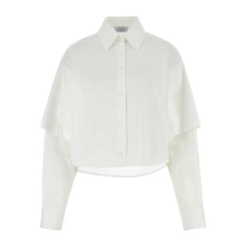 Off White Vit Poplin Skjorta White, Dam