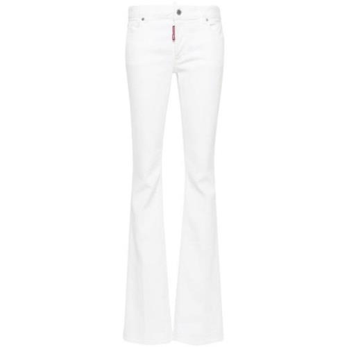 Dsquared2 Twiggy Denim Boot-Cut Jeans White, Dam