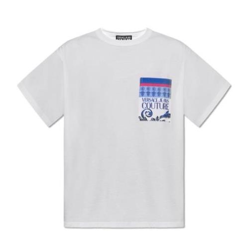 Versace Jeans Couture T-shirt med ficka White, Herr