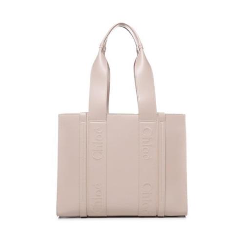 Chloé Beige Grained Läder Toteväska Beige, Dam