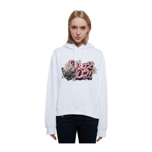 Dsquared2 Vit Doll Grafisk Sweatshirt White, Dam