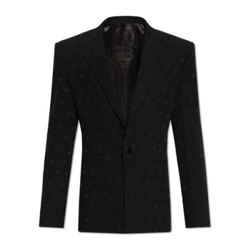 Balmain Blazer med spetsiga slag Black, Herr