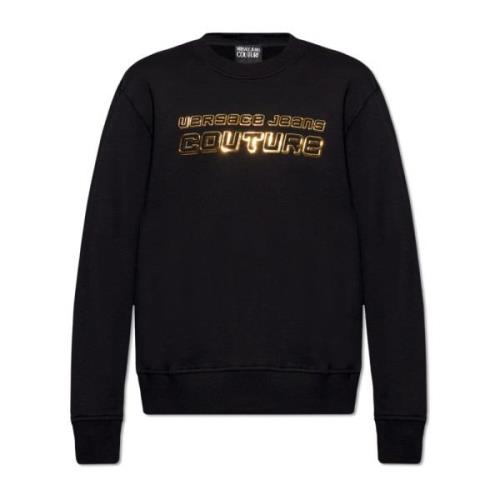 Versace Jeans Couture Sweatshirt med logotyp Black, Herr