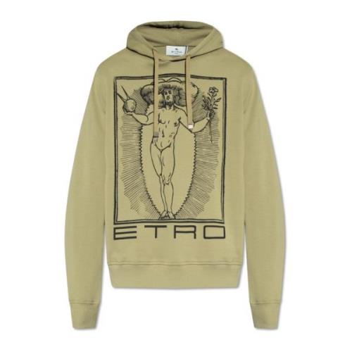 Etro Tryckt huvtröja Green, Herr