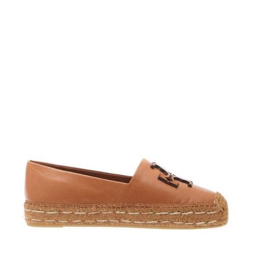 Tory Burch Läder Espadrillos i Cuoio Brown, Dam