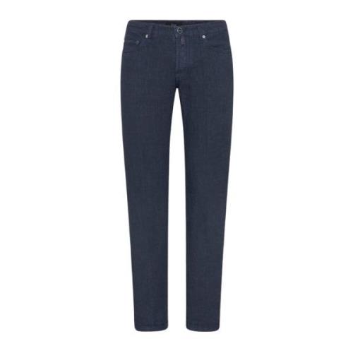 Kiton Ultra Slim Linnebyxor Blue, Herr