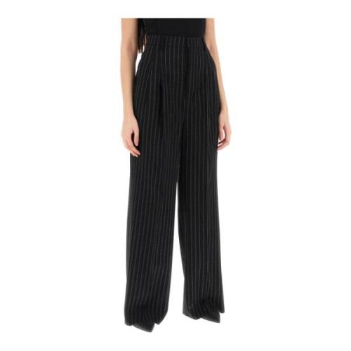 Ami Paris Bredbent Pinstripe Byxor Black, Dam