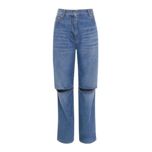 JW Anderson Bootcut jeans med knäslits och avslappnad passform Blue, D...