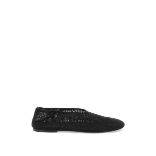 Khaite Maiden Ballet Flats med Stretchstickad Överdel Black, Dam