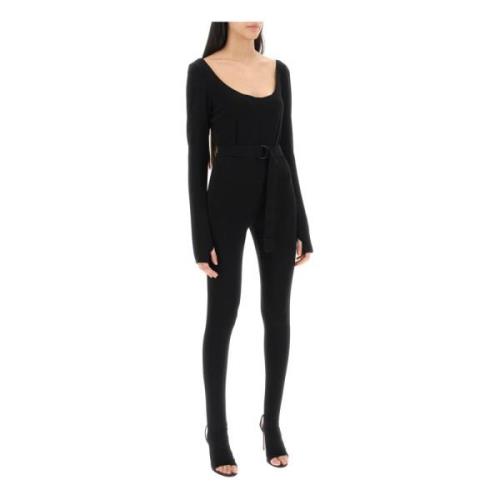 Norma Kamali Poly Lycra Långärmad Catsuit Black, Dam