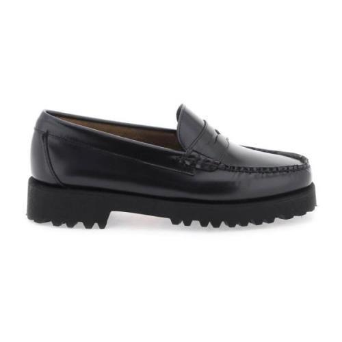 G.h. Bass & Co. 90-tals Moccasins med Gummi Lug Sula Black, Dam