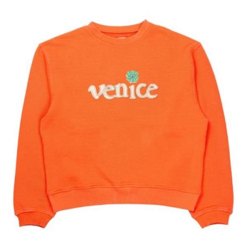 ERL Röd Venice Crewneck Sweatshirt Red, Herr