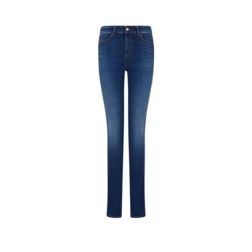 Emporio Armani Hög Midja Skinny Leg Denim Jeans Blue, Dam