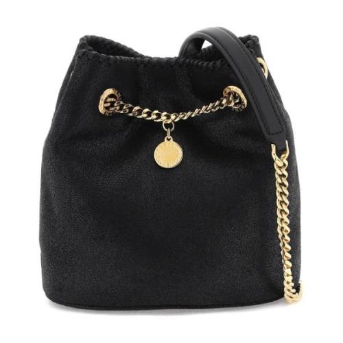 Stella McCartney Vegan Shaggy Deer Bucket Väska med Kedja Black, Dam