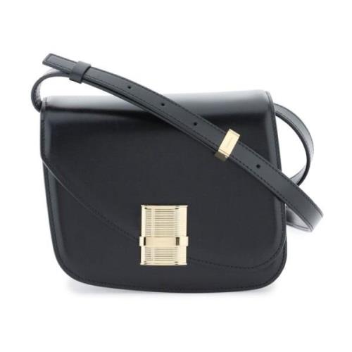 Salvatore Ferragamo Fiamma Crossbody Väska med Gancini Stängning Black...