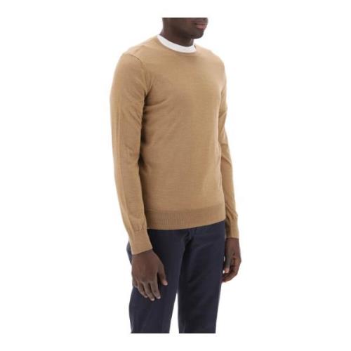 Ermenegildo Zegna Silke och Cashmere Crew-Neck Sweater Beige, Herr