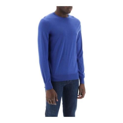 Ermenegildo Zegna Crew-Neck Sweater i ren ull Blue, Herr