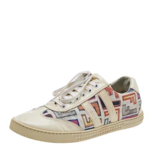 Fendi Vintage Pre-owned Belagd canvas sneakers Multicolor, Dam